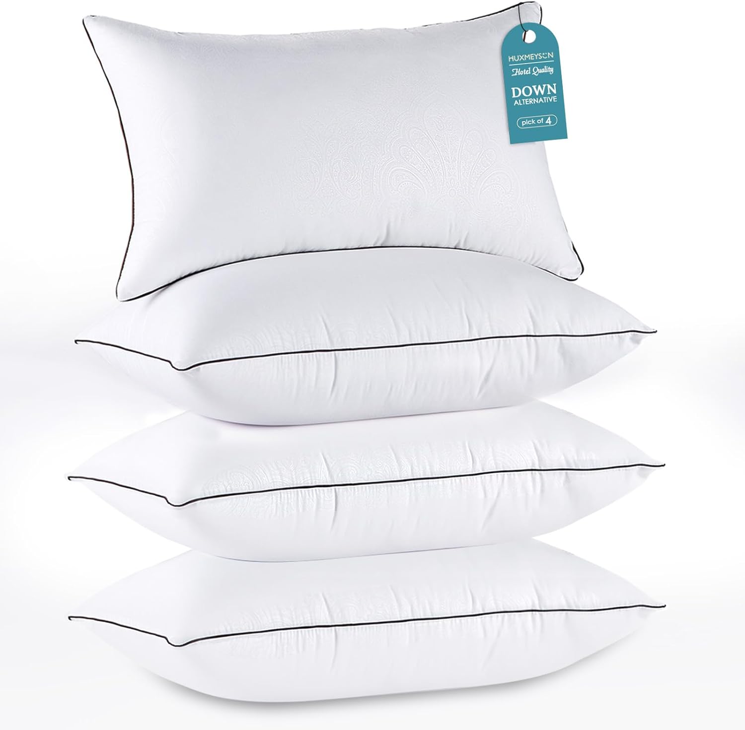 HUXMEYSON Pillows Queen Size Set of 4, Down Alternative Fill
