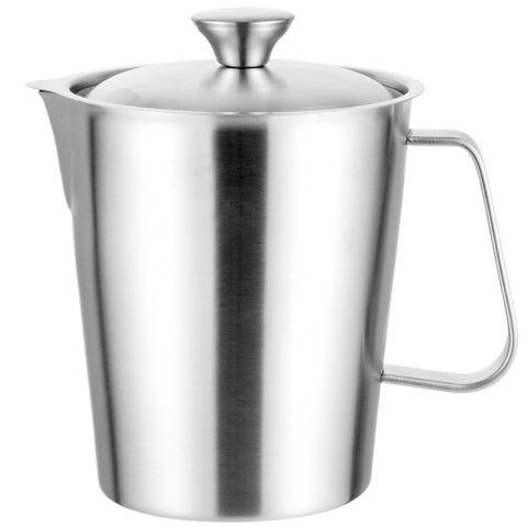 Stainless Steel Measuring Cups 34 Oz Liquid Measuring Cups ML/Ounce Scale Metal Measuring Cups with Lid Induction/Gas Stove Heating for Kitchen, Liquid Measuring Cups