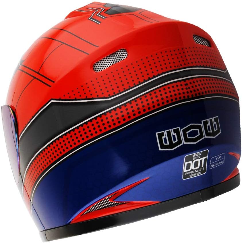 WOW Motorcycle Full Face Helmet Street Bike BMX MX Youth Kids: HKYB15