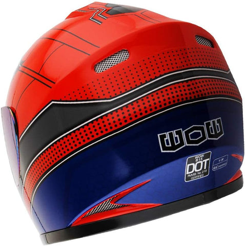 WOW Motorcycle Full Face Helmet Street Bike BMX MX Youth Kids: HKYB15