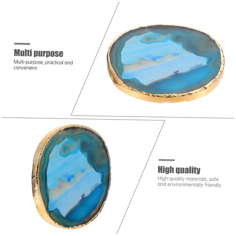 Unomor 3pcs Jade Coaster Agate Coasters for Drinks Coasters for Coffee Table Green Home Decor Tea Coaster Coffee Coasters Coffee Cup Rack Marble Coaster Natural Rough Agate Core Pad