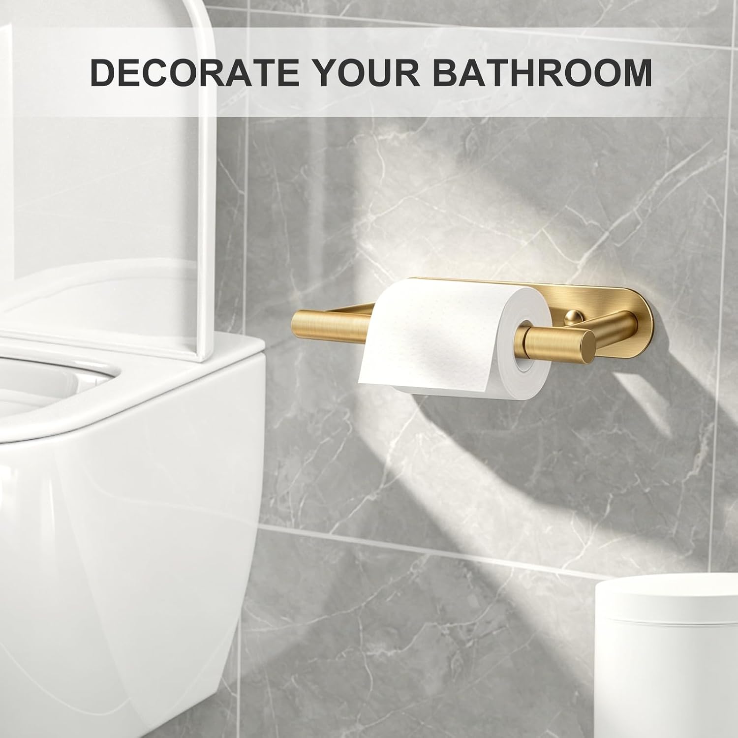 SetSail Toilet Paper Holder Adhesive or Screw-in Gold