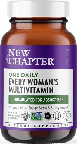 New Chapter Every Woman's One Daily Multivitamin, 72 Tablets | Whole-Food Fermented Nutrients for Bone, Cellular Energy, and Immune Support, No Added Sugar, Vegetarian and Gluten Free