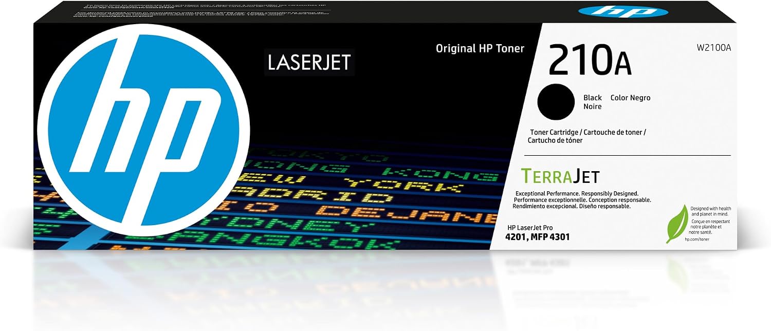 HP 210A Black Toner Cartridge | Works with Color LaserJet Pro 4201, MFP 4301 Series | W2100A