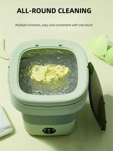 Portable washing machine, Mini Washer,15L upgraded large capacity foldable Washer.Deep cleaning of underwear, baby clothes and other small clothes.Suitable for apartments, dormitories, hotels.(Green)
