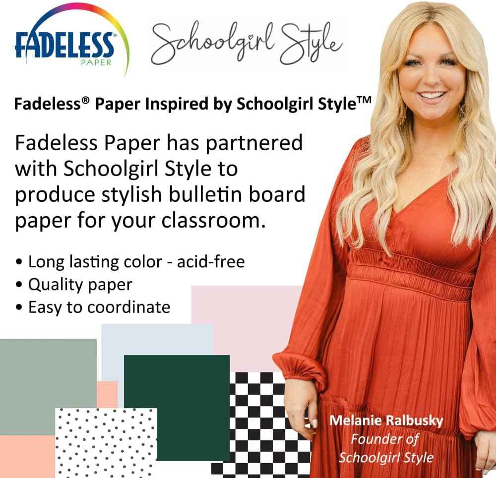 Fadeless Schoolgirl Style Bulletin Board Paper, Vintage Chalkboard, 47.25" x 50', 1 Roll