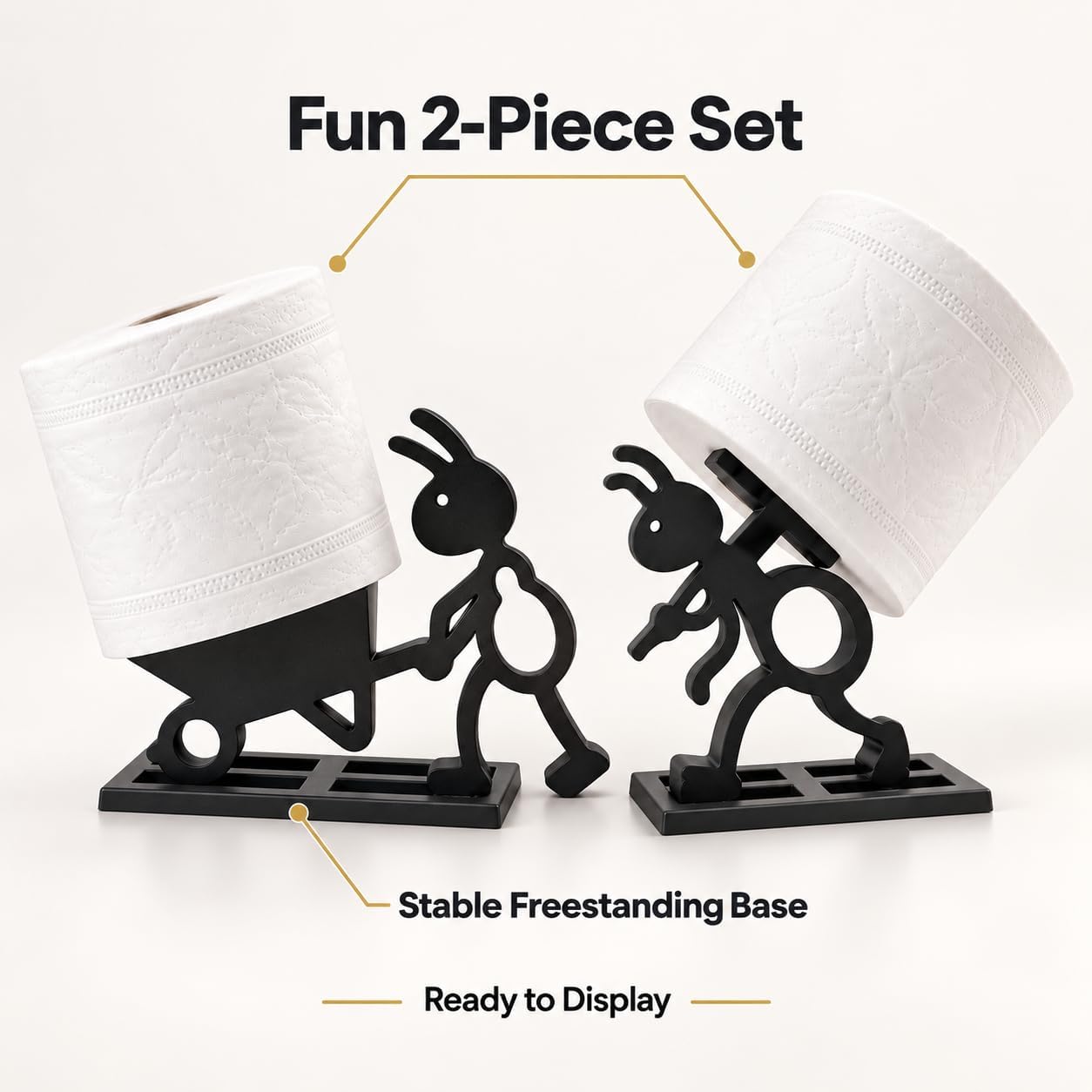 Funny Ant Toilet Paper Holder – Unique Ant Design Bathroom Decor, Toilet Paper Roll Stand for Bathroom, Rustic, Modern or Farmhouse Style, Fun Gift for Home, Friends & Family