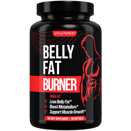 UNALTERED Belly Fat Burner for Men - Lose Belly Fat, Tighten Abs, Support Lean Muscle Growth - Jitter & Caffeine-Free Weight Loss Pills - 90 Ct