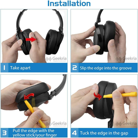 Geekria Replacement Ear Pads for Skullcandy Crusher Wireless/Crusher EVO/Crusher ANC, Hesh 3/ Hesh EVO/Hesh ANC, Venue ANC Headphones, Repair Parts with Video Guide (Deep Red)