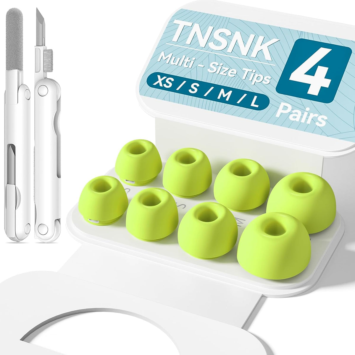 4 Pairs Replacement Ear Tips for AirPods Pro 1st /2nd(Y-Green)