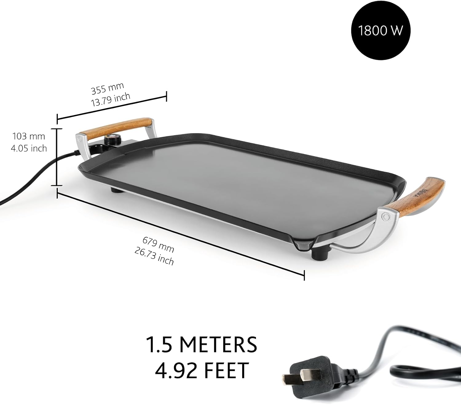 BOSKA Electric Griddle Pro - Large Indoor Griddle, Flat Top, 14 x 22 inch