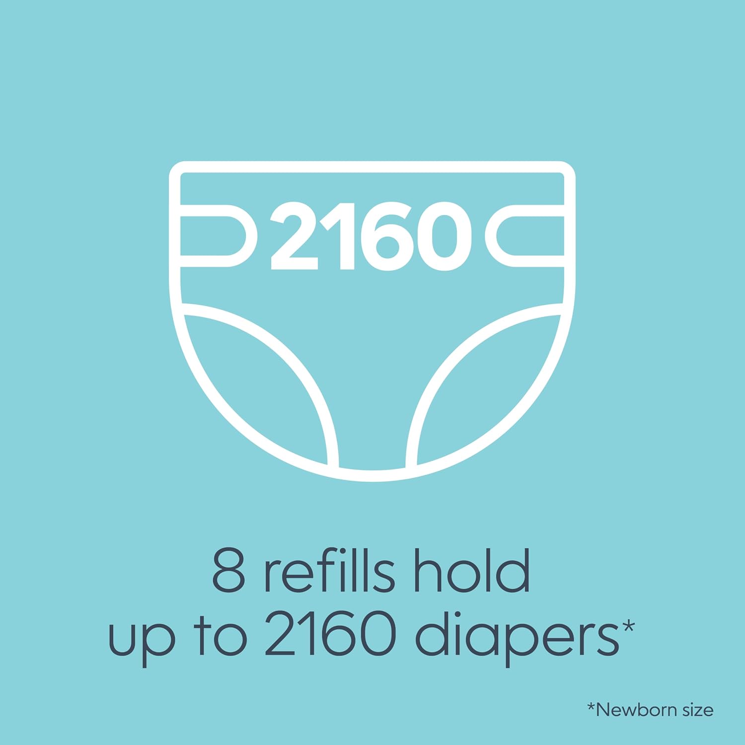 Diaper Genie Bags Refills 270 Count (Pack of 8) with Max Odor Lock | Holds Up to 2160 Newborn Diapers