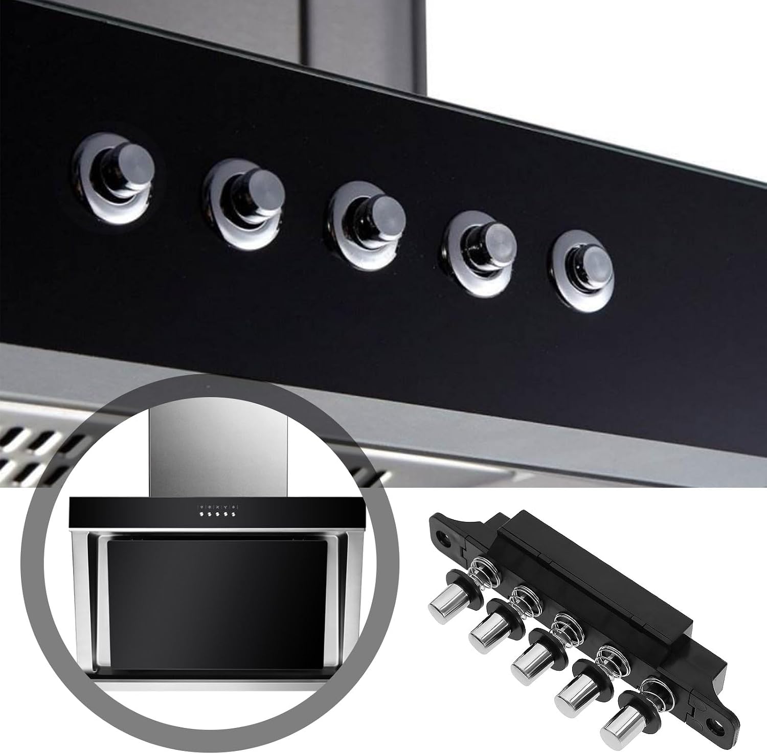 2pcs 250V 4A Range Hood Control Keyboard Switches 5 Position 5 Speed Plug-in Keyboard Button Switch Used for Kitchen Range Hood and Range Hood