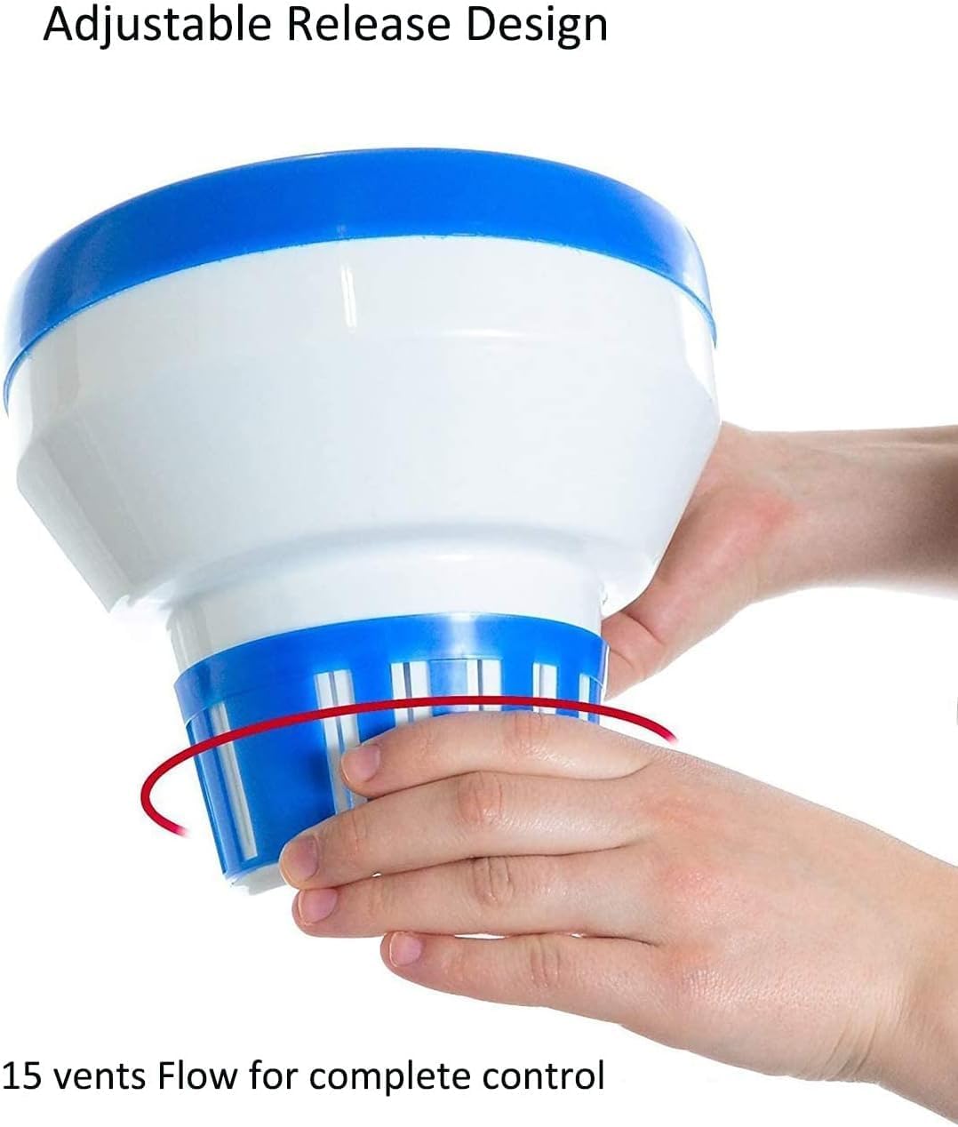 Floating Chlorine Dispenser, Pool Spa Chlorine/Bromine Floater,7" Large Capacity Floating Chlorinator & Bromine Holder Fits 3 Inch Chemical Tablets（Collapsible）