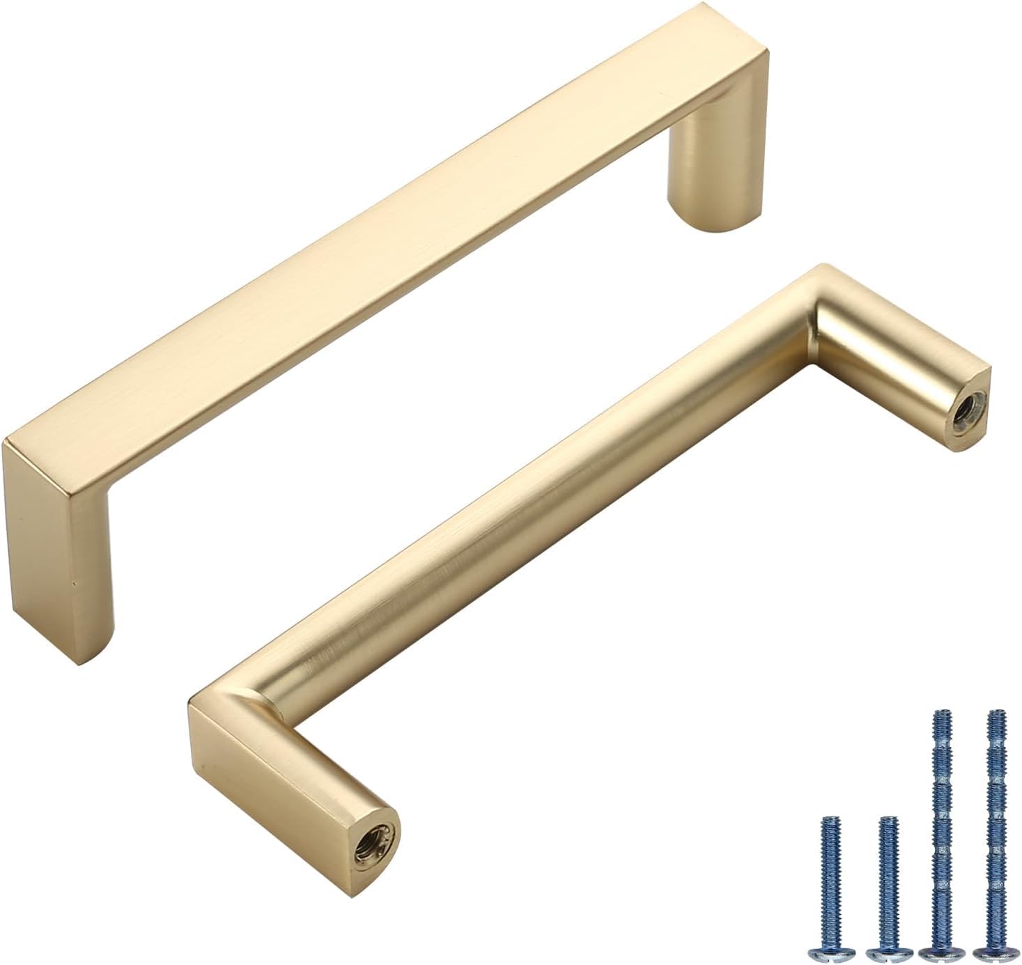 6 Pack 3.75 Inch Brushed Gold Cabinet Pulls, Kitchen Hardware