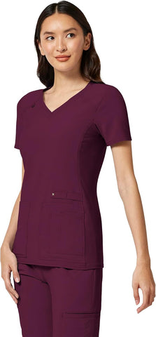 Cherokee Women's Medical Scrub Top Iflex V-Neck Knit Panel Top CK605