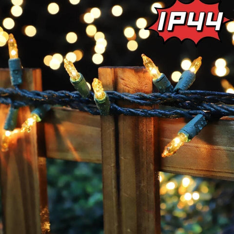 LAMPHOME Warm White Christmas String Lights 300 Count 63.8ft (2 Pack of 150L), Incandescent Mini Lights, Waterproof Outdoor Indoor Clear Christmas Lights for Xmas Tree Garland Holiday Decor