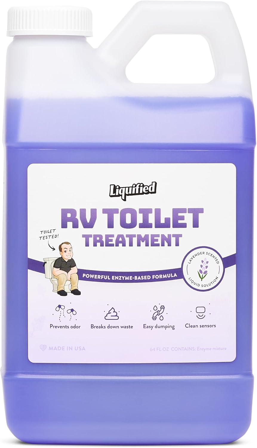Liquified RV Toilet Treatment Bundle- Black Holding Tank Digester - Odor Eliminator - Lavender Scent - Matts RV Reviews (Lavender, 32oz, 3 Pack)