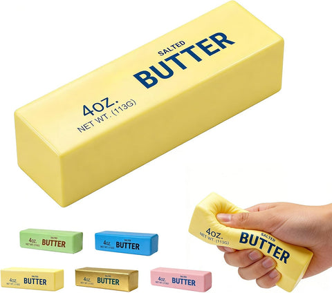 Butter Squishy, Soft Slow Rising Squeeze Toys, Butter Stick Toys (Yellow)