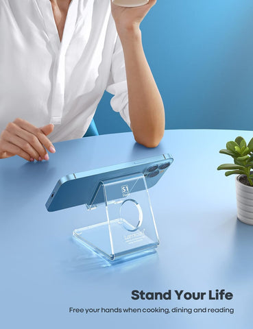 Lamicall Clear Acrylic Cell Phone Stand, Office Desk Decor Accessories