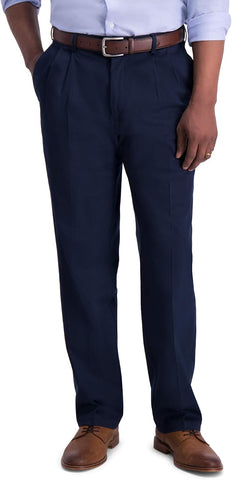 Haggar Men’s Classic Fit Iron Free Premium Khaki Pleat Front Casual Pant
