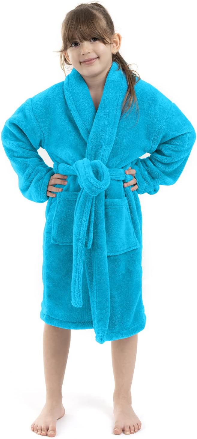 BC BARE COTTON Girls Kids Microfiber Fleece Shawl Robe