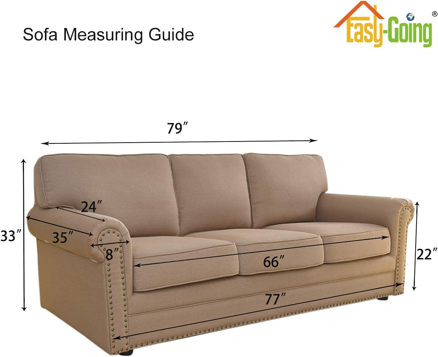 Easy-Going Stretch Couch Covers for Sofa Washable Large Dark Gray