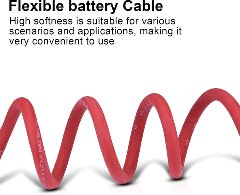2 Gauge Battery Cable, 30FT Red 2 AWG Pure Copper Wire Welding Cable, for Automotive, Battery, Solar and Generator, Standard USA OFC Wire