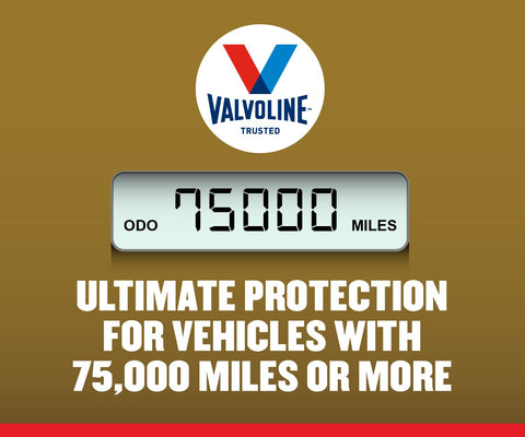 Valvoline Extended Protection High Mileage with Ultra MaxLife Technology 5W-20 Full Synthetic Motor Oil 1 QT, Case of 6