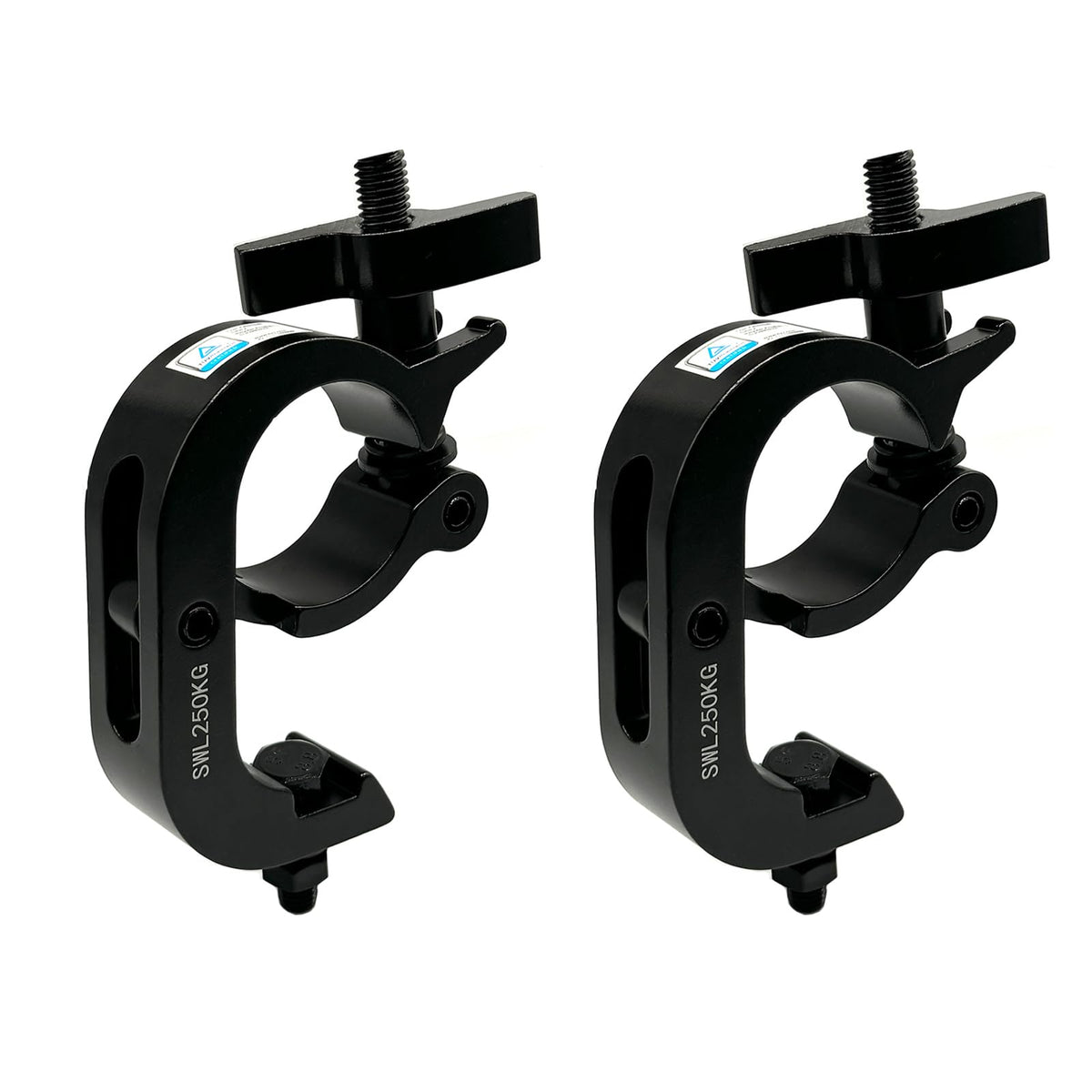 2 pack Truss Clamp Stage Clamp,Premium Aluminum Alloy DJ Light Clamps,Heavy Duty 550 LB,Fit for 45-51mm（1.77-2”）OD Tube/Pipe,LED PAR DJ Spots Lights Moving Head Beam Spot Clamps,TUV Certificated