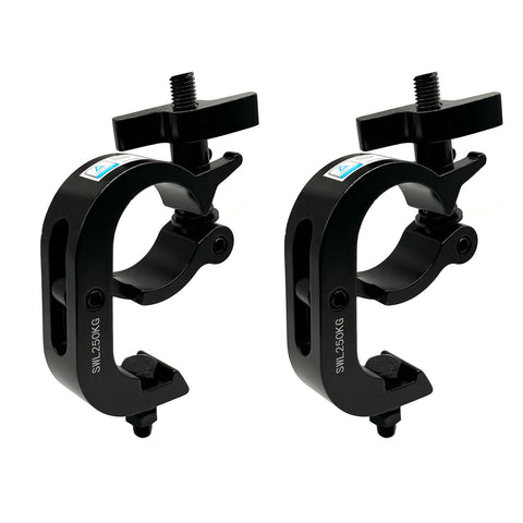 2 pack Truss Clamp Stage Clamp,Premium Aluminum Alloy DJ Light Clamps,Heavy Duty 550 LB,Fit for 45-51mm（1.77-2”）OD Tube/Pipe,LED PAR DJ Spots Lights Moving Head Beam Spot Clamps,TUV Certificated
