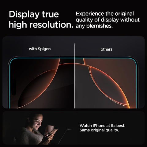 Spigen Tempered Glass Screen Protector [GlasTR EZ FIT] designed for iPhone 16 Pro Max [2 Pack]