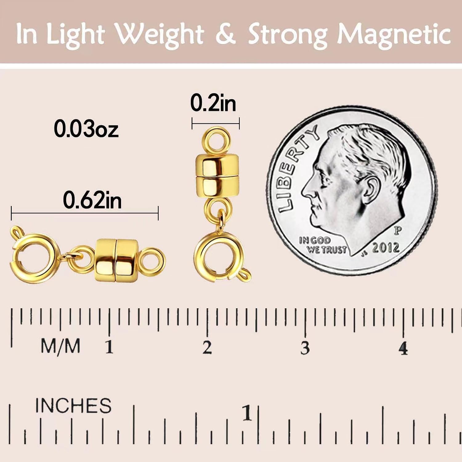 OHINGLT Strong Magnetic Necklace Clasps and Closures,Gold Plated Jewelry Clasps Converters for Bracelet Necklaces Chain