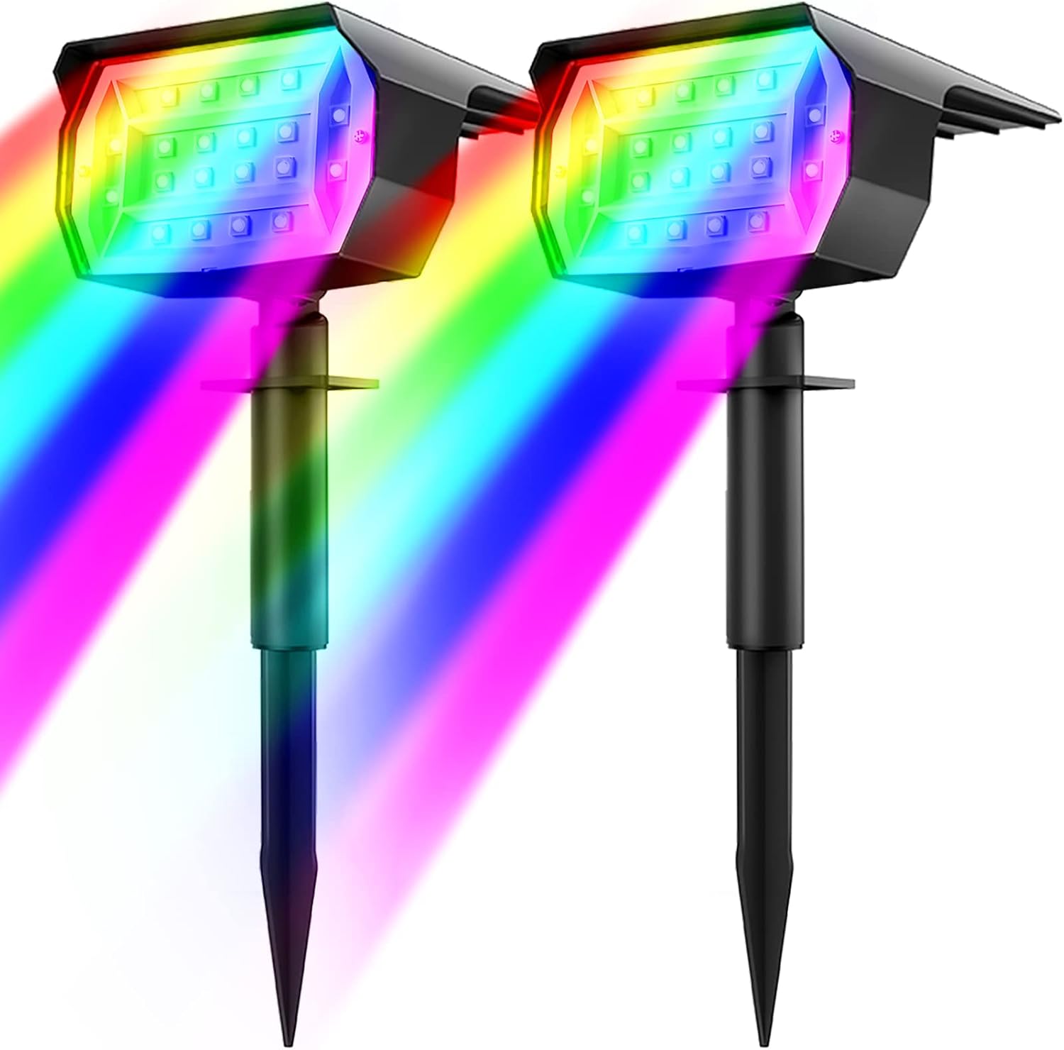 nipify Solar Spot Lights Outdoor Color Changing, Halloween RGB Spotlights