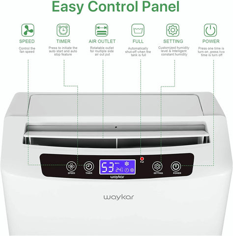 Waykar 34 Pints 2000 Sq. Ft. 2025 Energy Star Dehumidifier for Home
