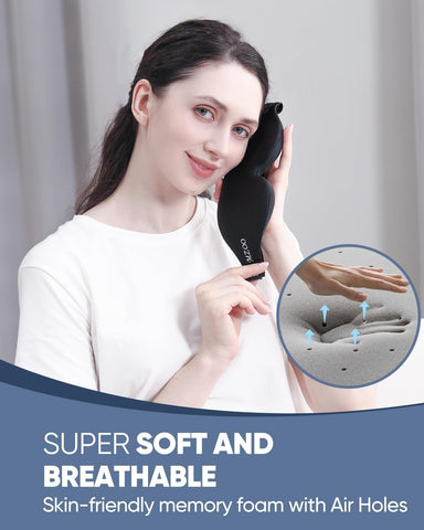 MZOO Luxury Sleep Mask for Women Men Patented Light Blocking Design
