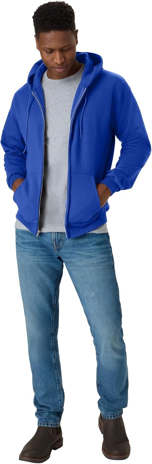 Hanes Men's Zip-up Hoodie, Ecosmart Fleece Full-zip Hoodie for Men, Hooded Sweatshirt