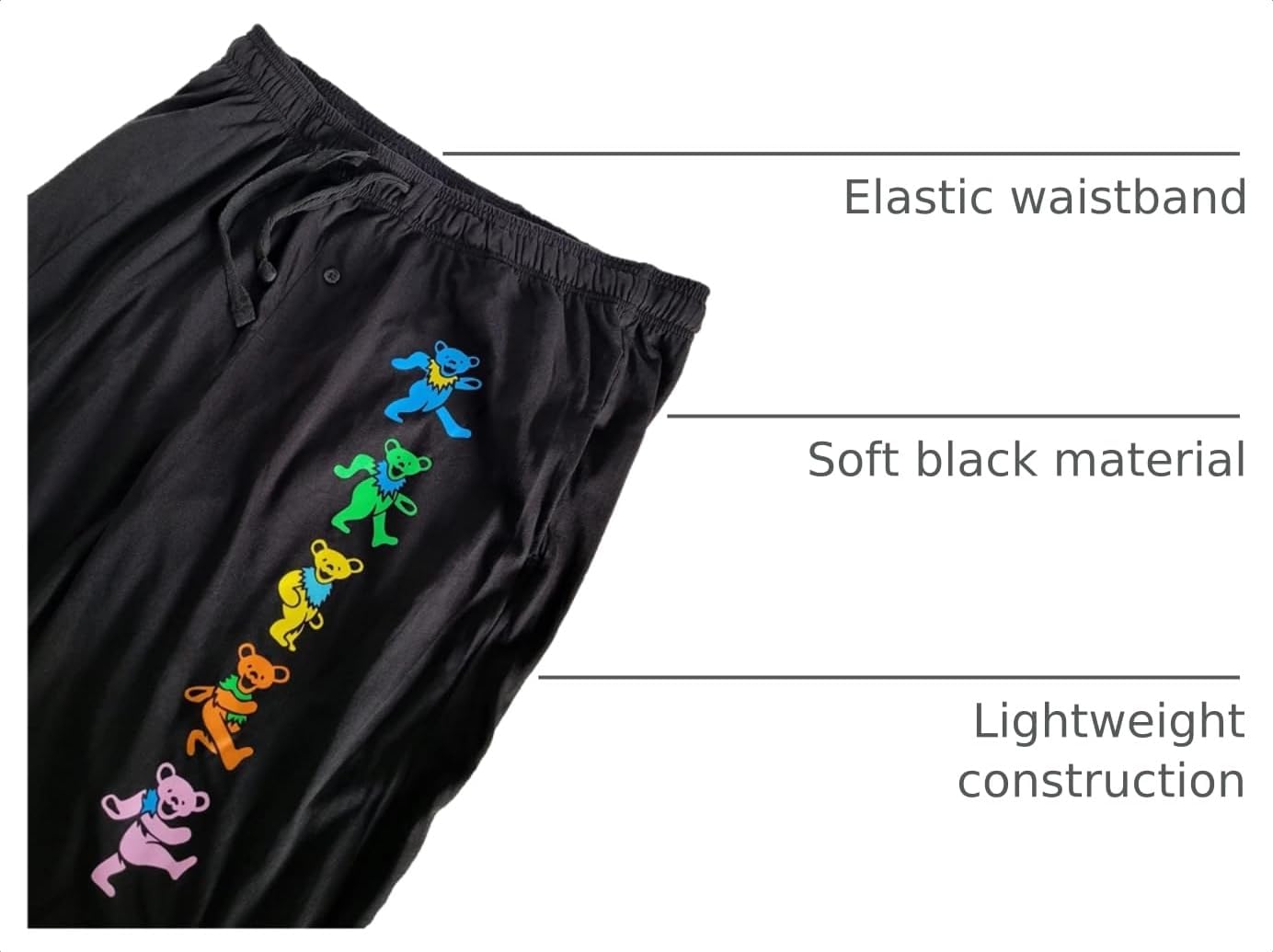Ripple Junction Grateful Dead Men's Lounge Pants & Sleep Pajama Bottoms w/Pockets Drawstring Closure Officially Licensed