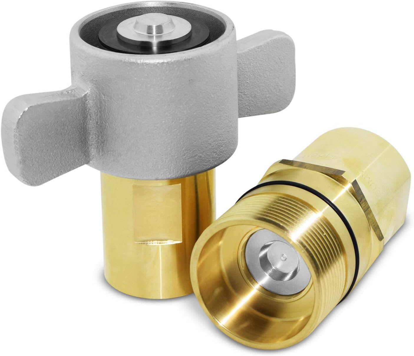 Summit Hydraulics 1" NPT Wet-Line Wing Nut Hydraulic Quick Disconnect Coupler/Coupling Set