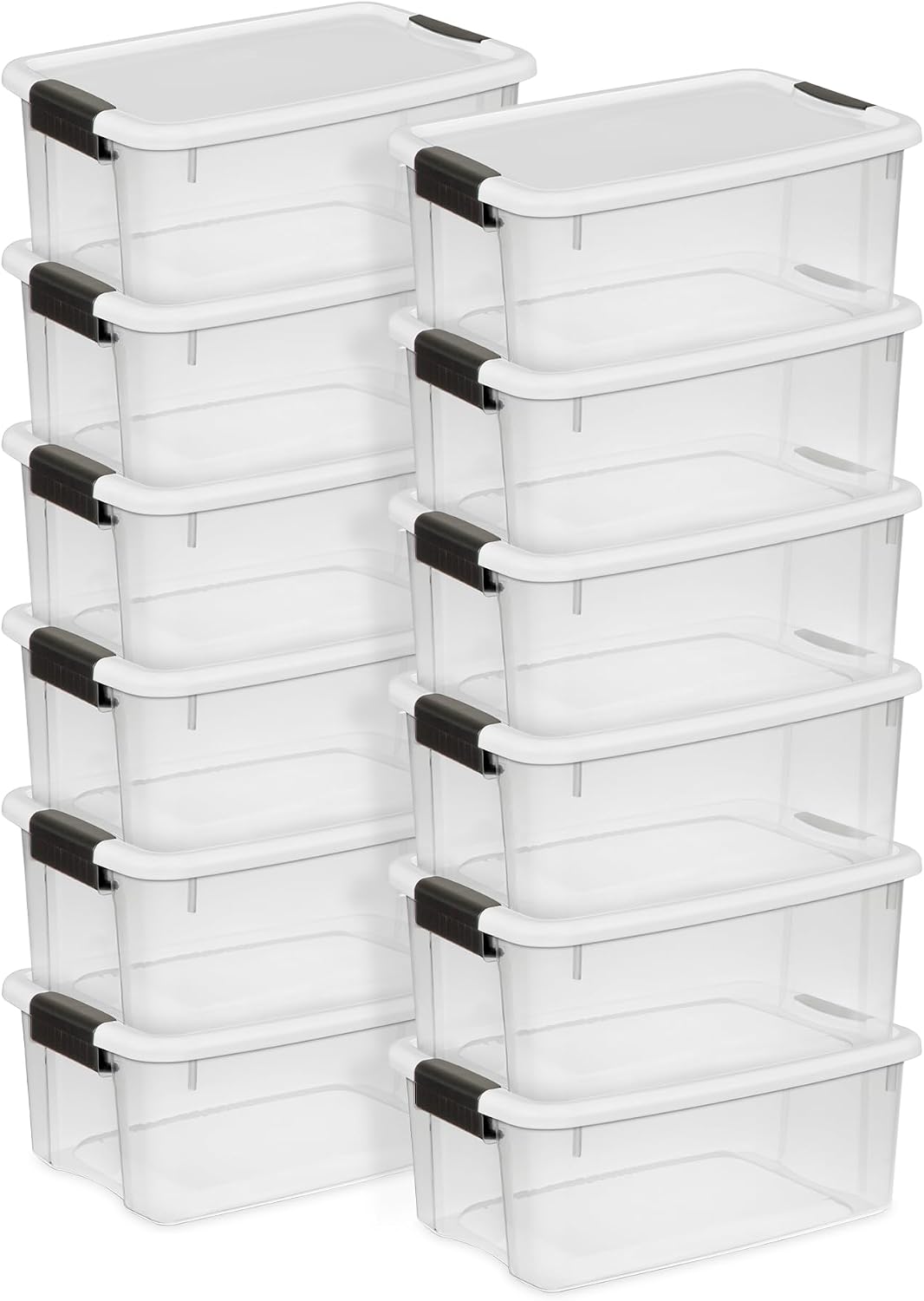 Sterilite Ultra Latch Box with Lids for Home and Office, 18 Quart, 12-Pack