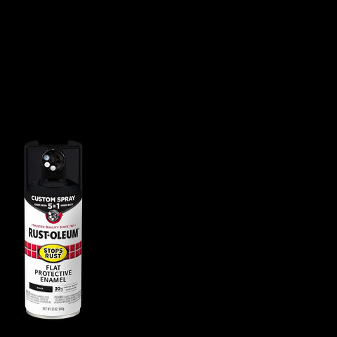 Rust-Oleum Stops Rust Custom 5-in-1 Spray Paint, Flat Black