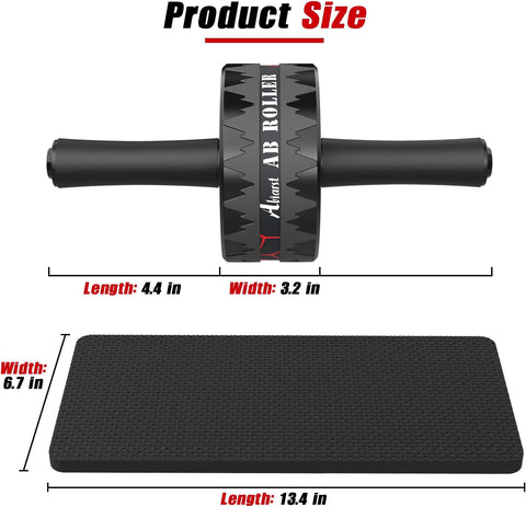 Abiarst Ab Roller Wheel, Abs Workout Equipment for Abdominal & Core Strength Training, Home Gym Exercise Wheels for Men Women, with Knee Pad Accessories