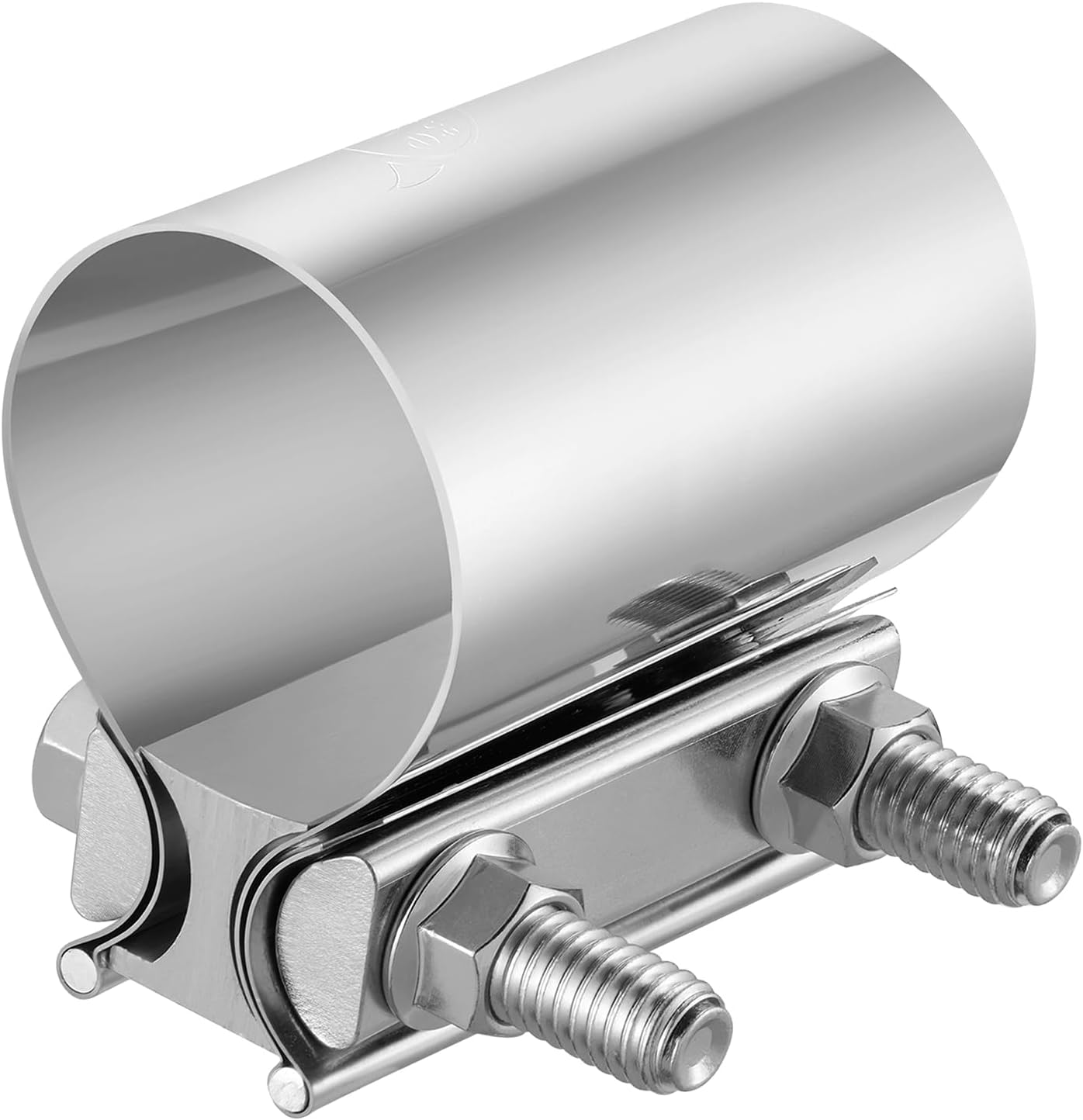 EVIL ENERGY 2.5 inch Exhaust Clamp, 2 1/2" Butt Joint Band Clamp Sleeve Coupler Stainless Steel for Pipes,Mufflers,Catalytic Converters (1PC, 2.5 in)