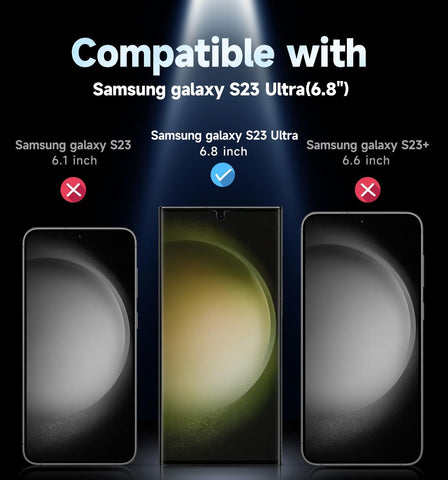 MAGIC JOHN 2 Pack for Samsung Galaxy S23 Ultra Screen Protector, 6.8 inch