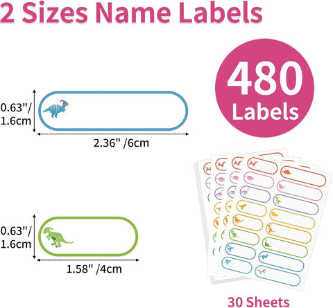 480 Pcs Waterproof Labels for Kids Stuff Daycare Name Bottle Essentials