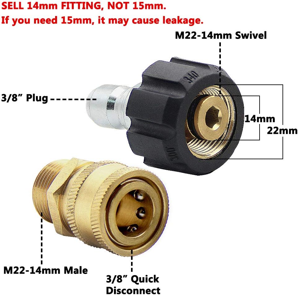 Twinkle Star Pressure Washer Adapter Set, Quick Disconnect Kit