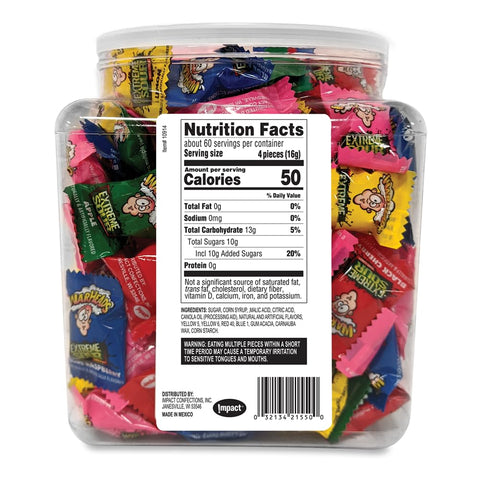 WARHEADS Extreme Sour Hard Candy Assorted Flavors 34 oz Resealable Tub