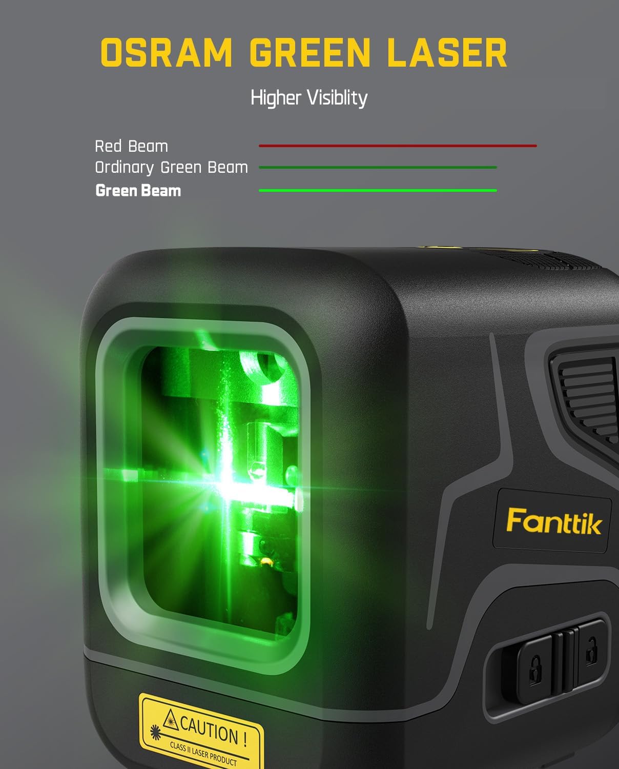 Fanttik D2 Pocket Green Laser Level for Picture Hanging and Home DIY