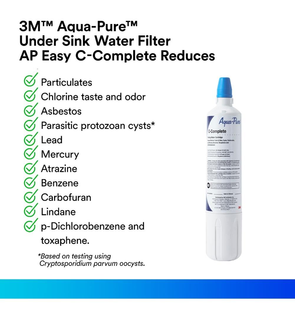 3M Aqua-Pure Under Sink Water Filter Cartridge, AP Easy C-Complete
