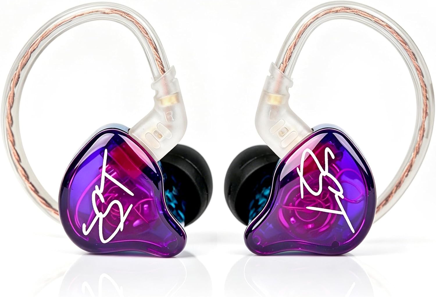 YINYOO KZ-ZST Colorful Hybrid Banlance Armature with Dynamic Ear Earphone 1BA+1DD HiFi Headset KZ in Ear Monitor Headphone Wired Earbuds IEM Earphone Gaming Ear Buds (Colorful/zst Without Microphone)